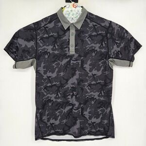 Born Primitive Polo Shirt Mens Large Performance Short Sleeve Camouflage Black